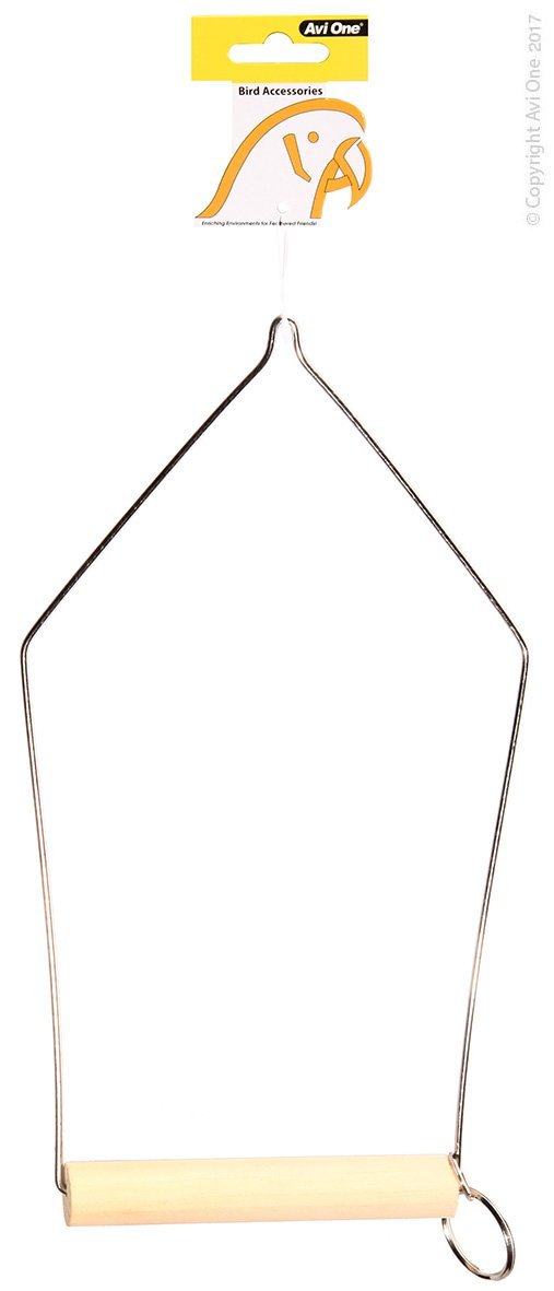 Avi One Bird Toy Wire Swing With Woden Perch Large 28x12cm - Woonona Petfood & Produce