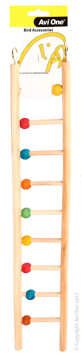 Avi One Bird Toy Wooden Ladder with Beads - Woonona Petfood & Produce