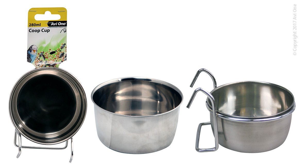 Avi One Coop Cup 280ml With Hook - Woonona Petfood & Produce