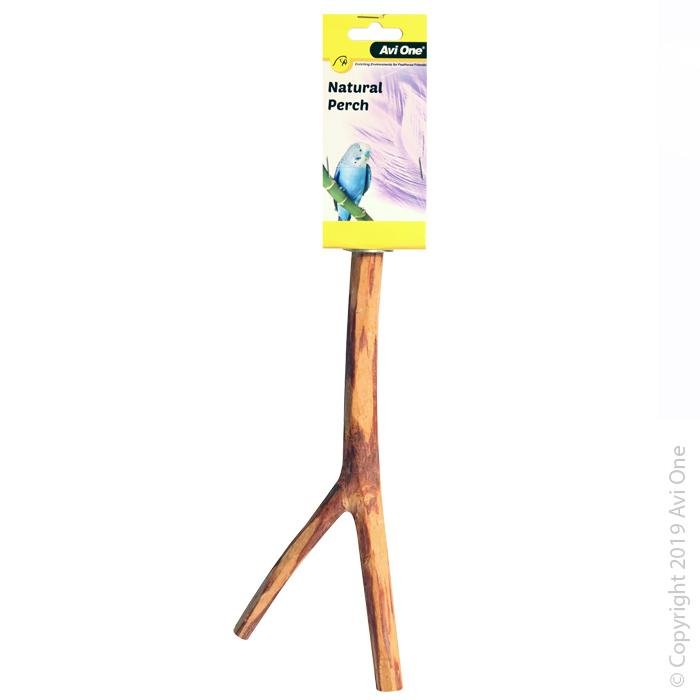 Avi One Perch Natural Wood 25cm - Woonona Petfood & Produce