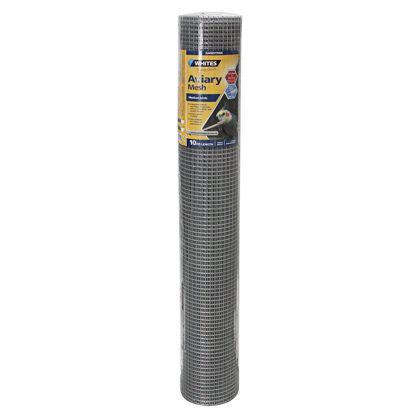 Aviary Mesh 1200mm 12mm x 12mm x 1.24mm x 10m Whites - Woonona Petfood & Produce