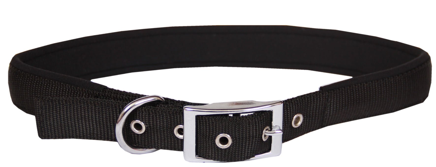 Beau Pets Collar Nylon/Neoprene Black 25mm x 70cm - Woonona Petfood & Produce