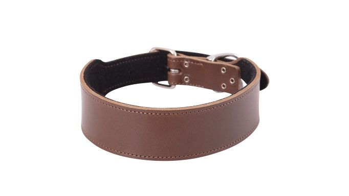 Beau Pets Collar Staffy Plain Brown - Woonona Petfood & Produce