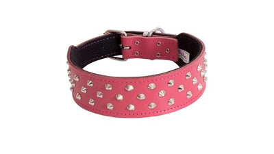 Beau Pets Collar Staffy Stud Pink - Woonona Petfood & Produce