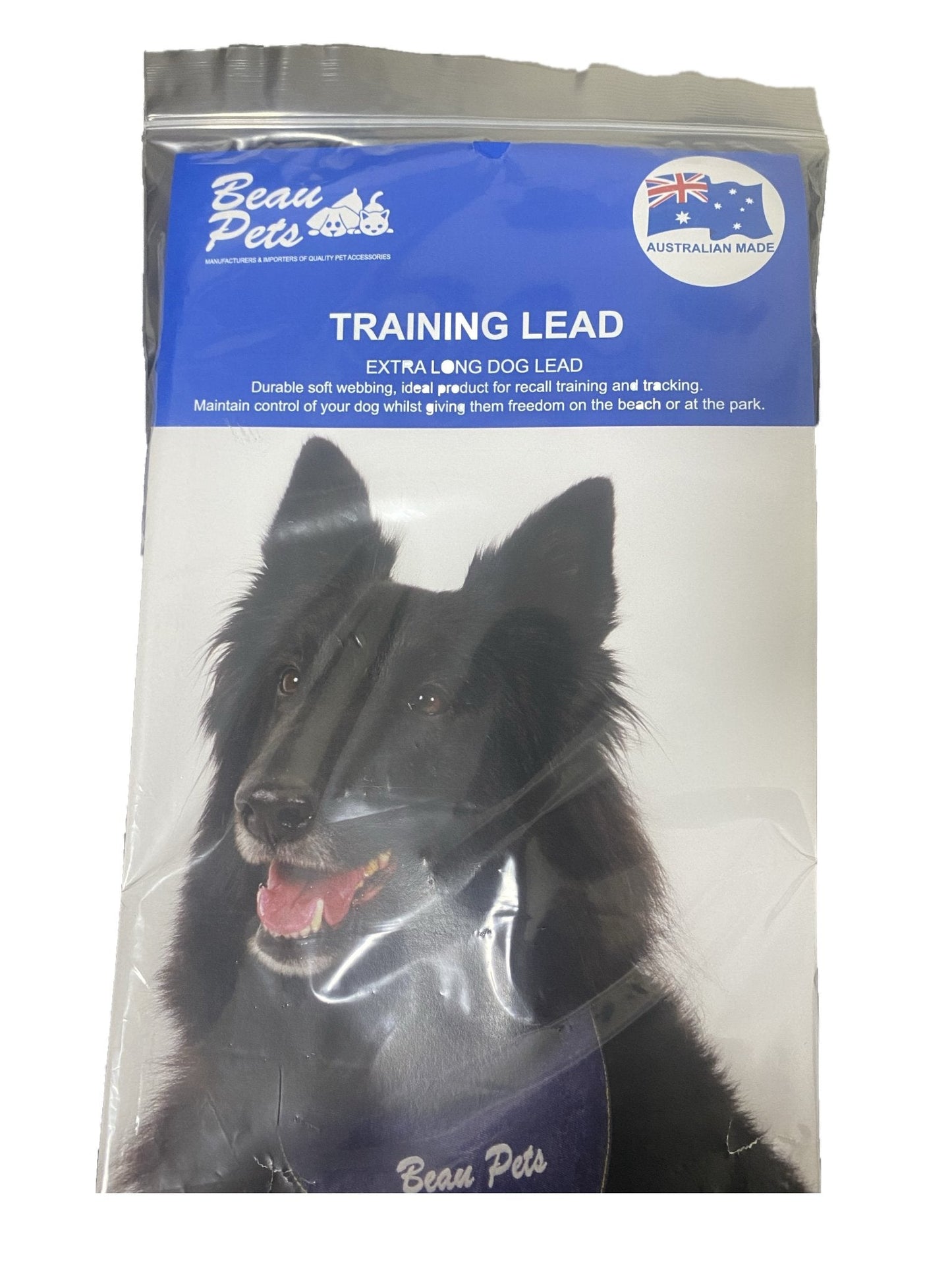 Beau Pets Training Lead 20mm Black - Woonona Petfood & Produce