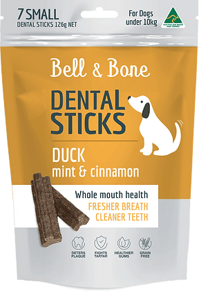 Bell & Bone Dental Sticks - Duck Mint & Cinnamon 231g - Woonona Petfood & Produce