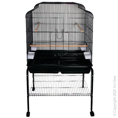 Bird Cage 860 Fancy Top with Stand 86 W X 50 D X 155CM Black - Woonona Petfood & Produce