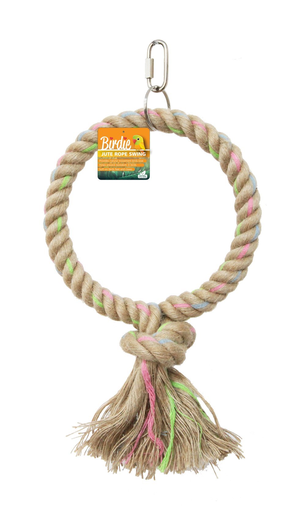 Birdie Jute Parrot Ring Single -16cm - Woonona Petfood & Produce