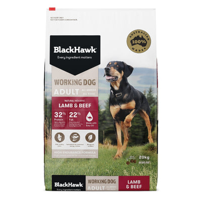 Black Hawk Dry Dog Food Adult Working Dry Dog Food Beef & Lamb 20kg