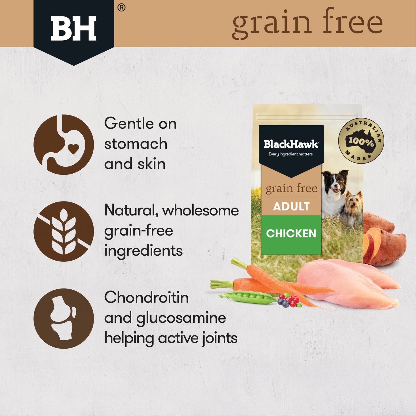 Black Hawk Grain Free Dry Dog Food Chicken - Woonona Petfood & Produce