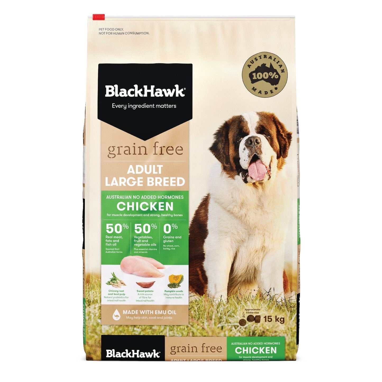 Black Hawk Grain Free Dry Dog Food Large Breed 15kg - Woonona Petfood & Produce