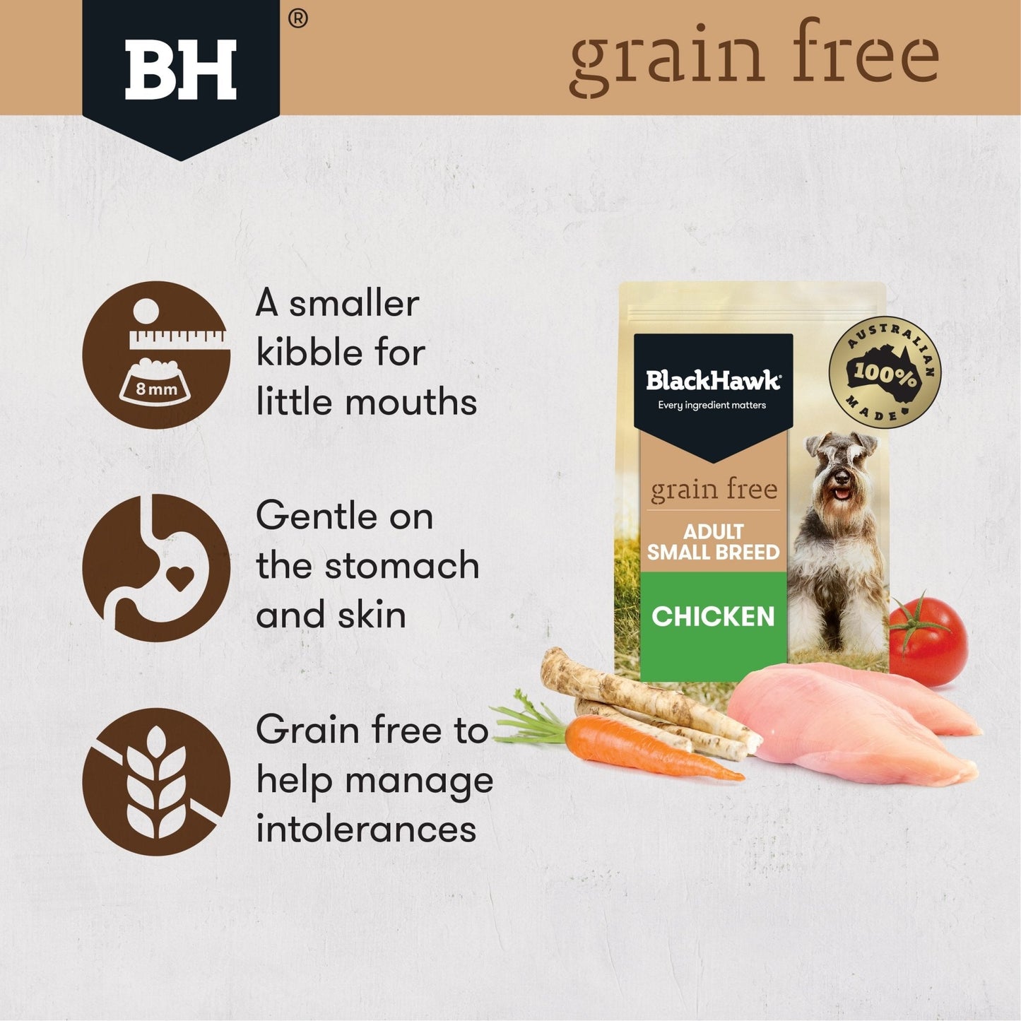Black Hawk Grain Free Dry Dog Food Small Breed Chicken - Woonona Petfood & Produce