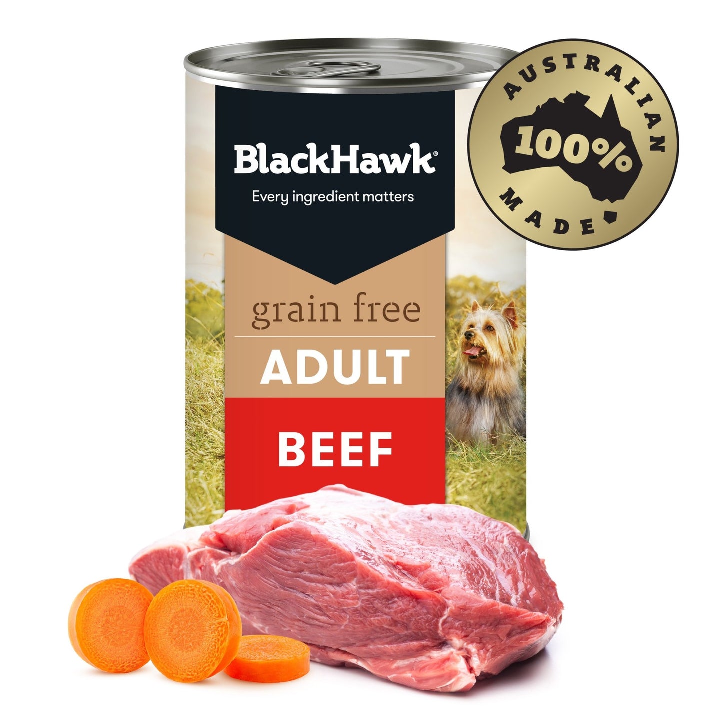 Black Hawk Grain Free Wet Dog Food 12x400g Beef - Woonona Petfood & Produce