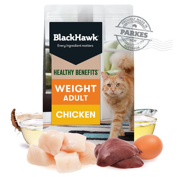 Black Hawk Healthy Benefits Dry Cat Food Weight - Woonona Petfood & Produce