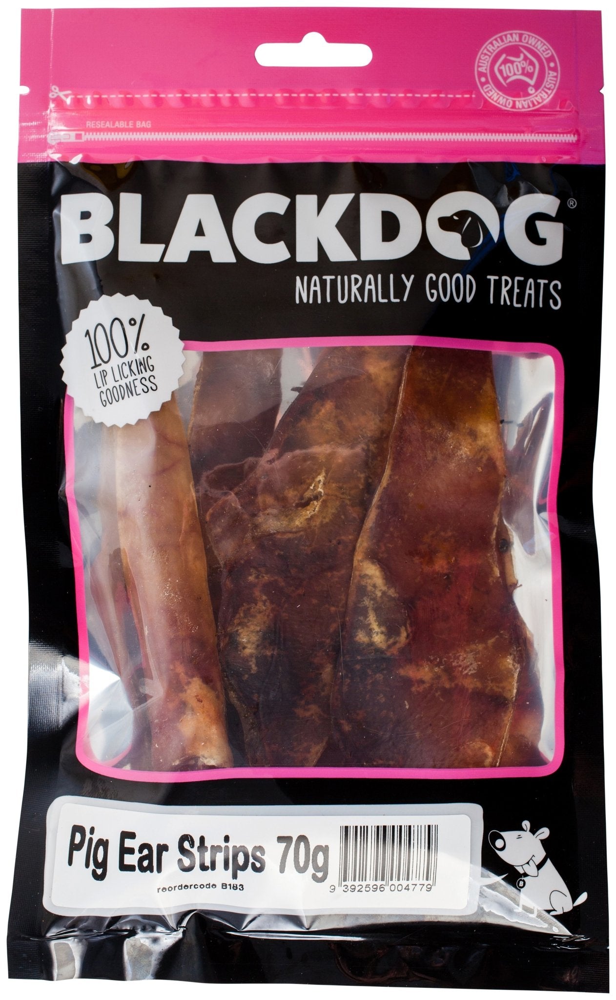 Blackdog Pig Ear Strips 70g - Woonona Petfood & Produce