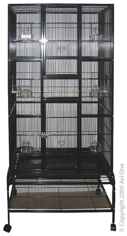 Cage 604 Square Tall Black Avi One - Woonona Petfood & Produce