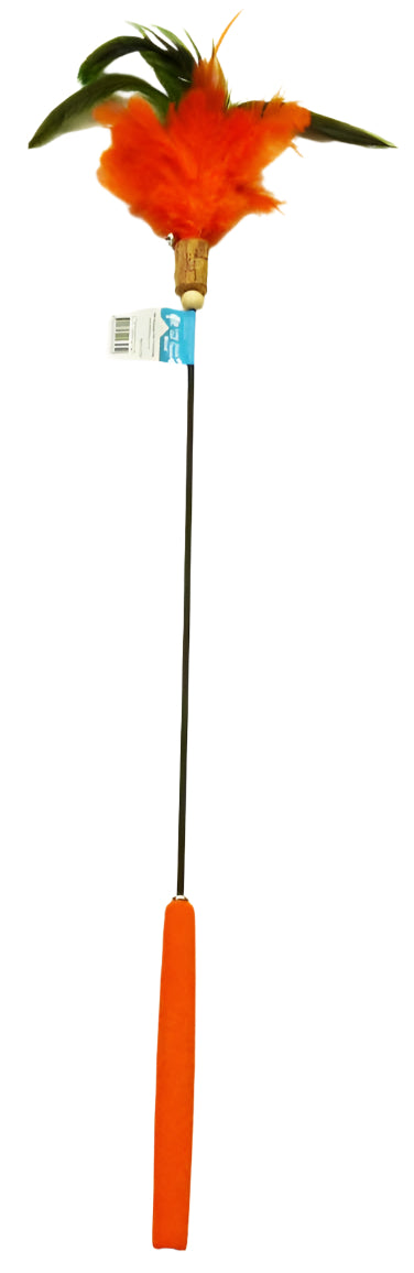 Cat Teaser Wand Long stick 67cm K9 - Woonona Petfood & Produce