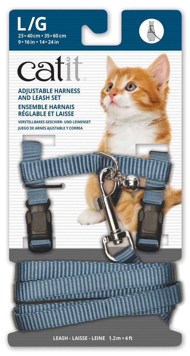 Catit Nylon Adujstable Cat Harness & Lead Set Large - Woonona Petfood & Produce