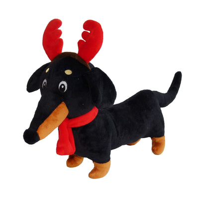 Christmas Dachshund with Reindeer Antlers K9