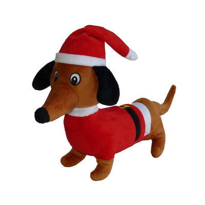 Christmas Dachshund with Red Hat K9