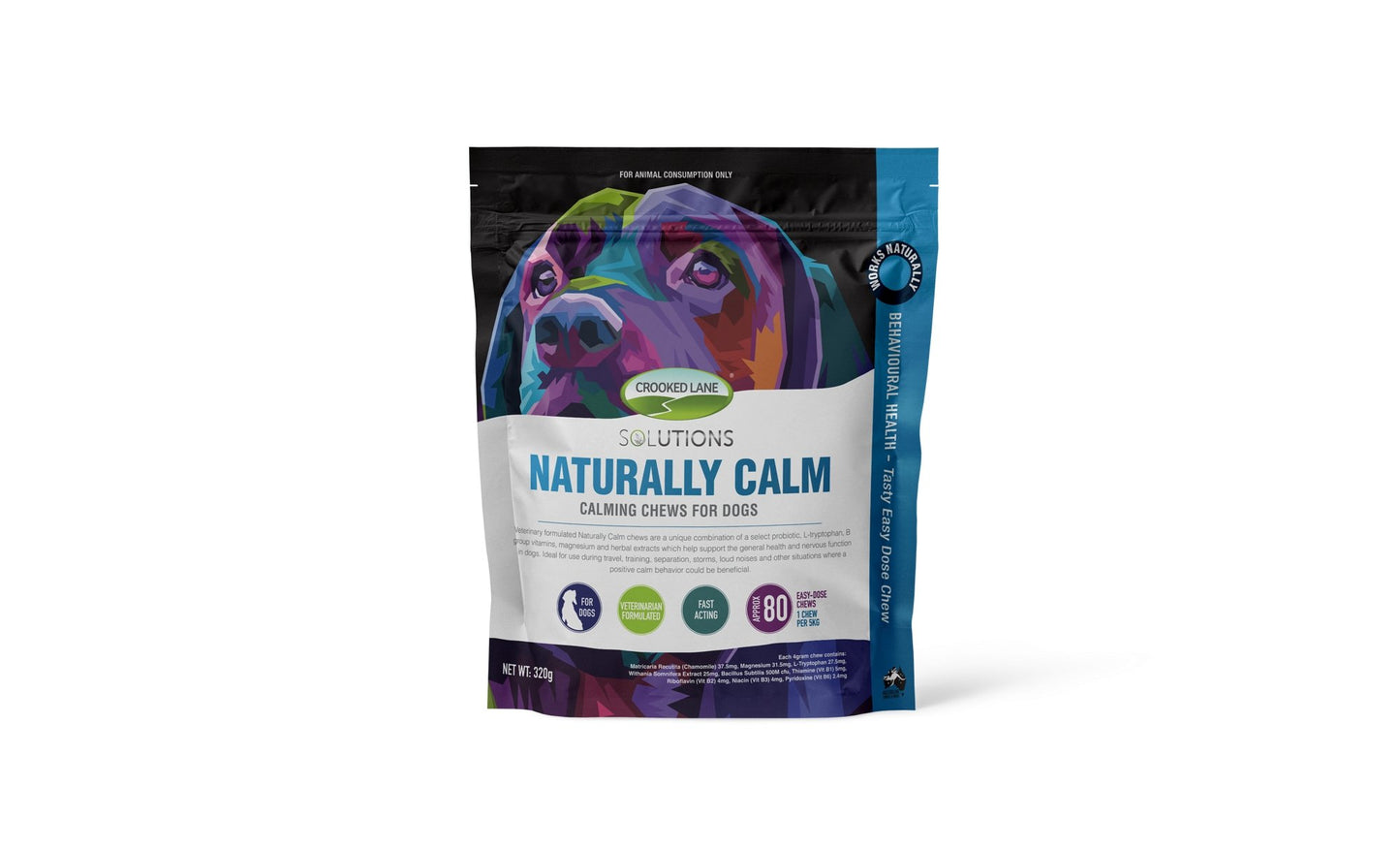 Crooked Lane Naturally Calm Chews 80 Chews - Woonona Petfood & Produce