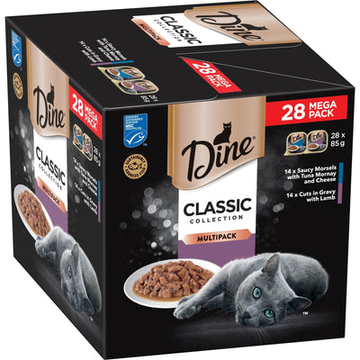 Dine Classic Collection Variety Pack Tuna Mornay and Lamb Cat Food 28x85g