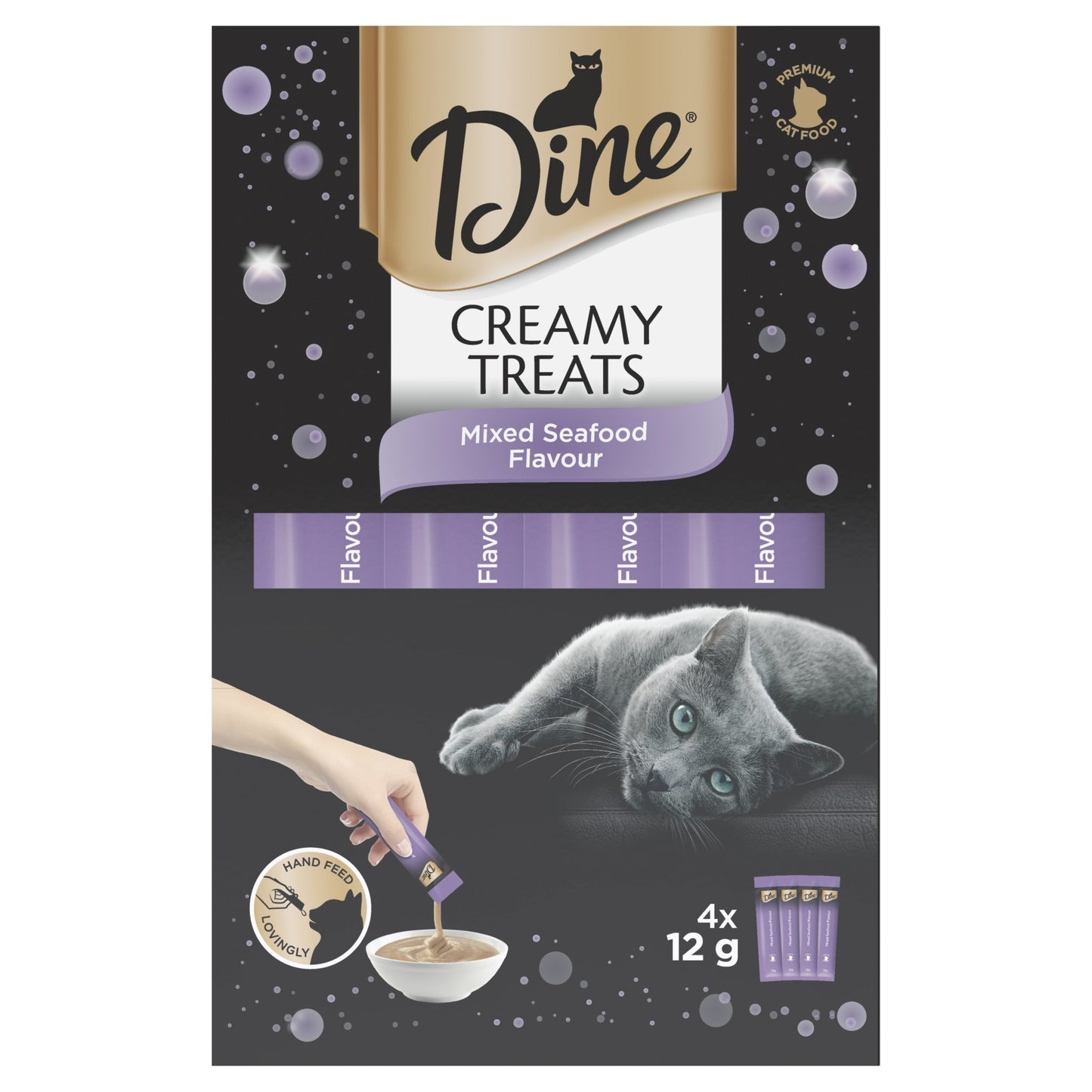 Dine Creamy Treats Mixed Seafood 4x12g - Woonona Petfood & Produce