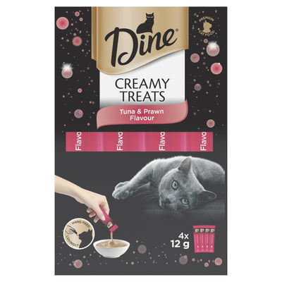 Dine Creamy Treats Tuna & Prawn 4x12g - Woonona Petfood & Produce