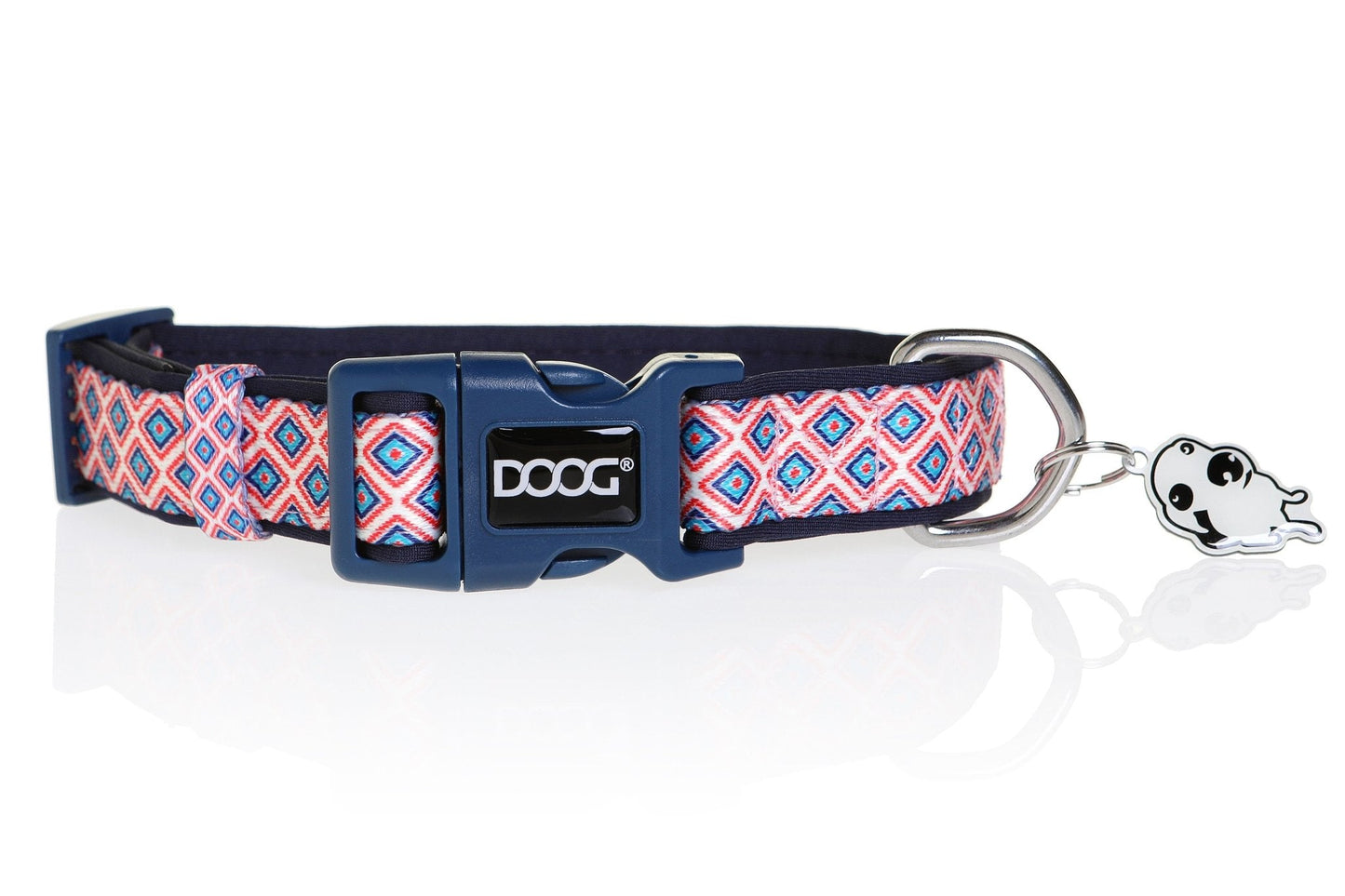 Doog Gromit Collar Navy/Red Chevron - Woonona Petfood & Produce