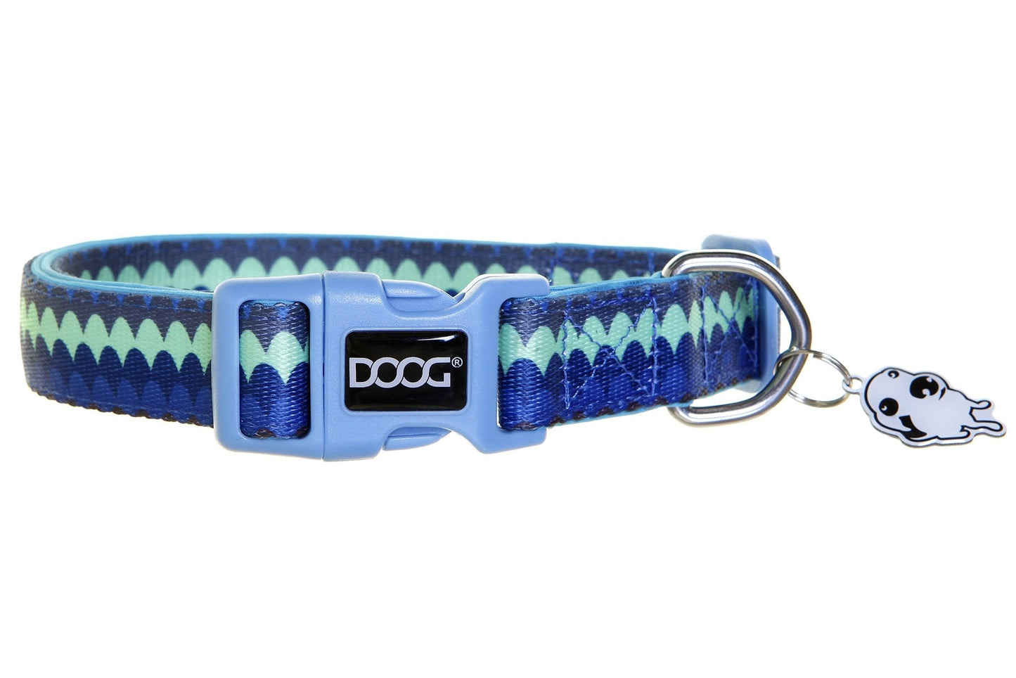 Doog Pluto Collar Blue/Green Chevron - Woonona Petfood & Produce