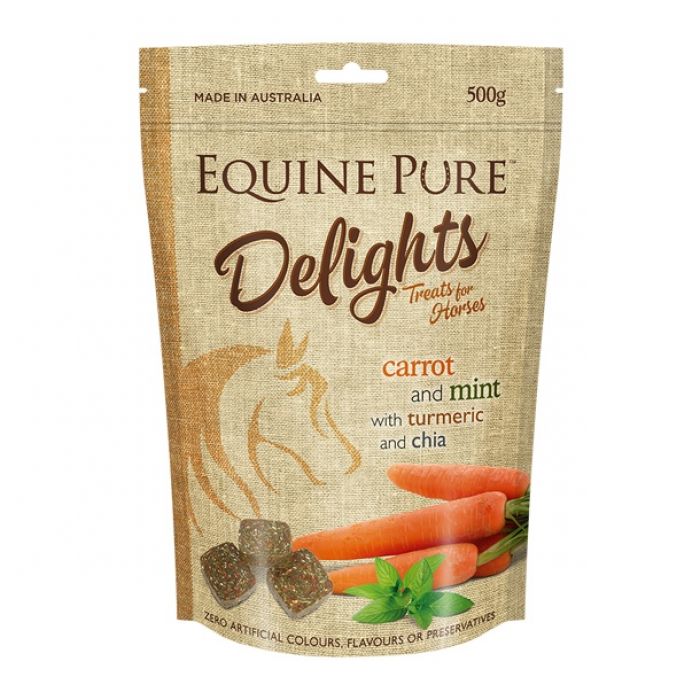 Equine Pure Delights Carrot Mint Tumeric and Chia 500g - Woonona Petfood & Produce