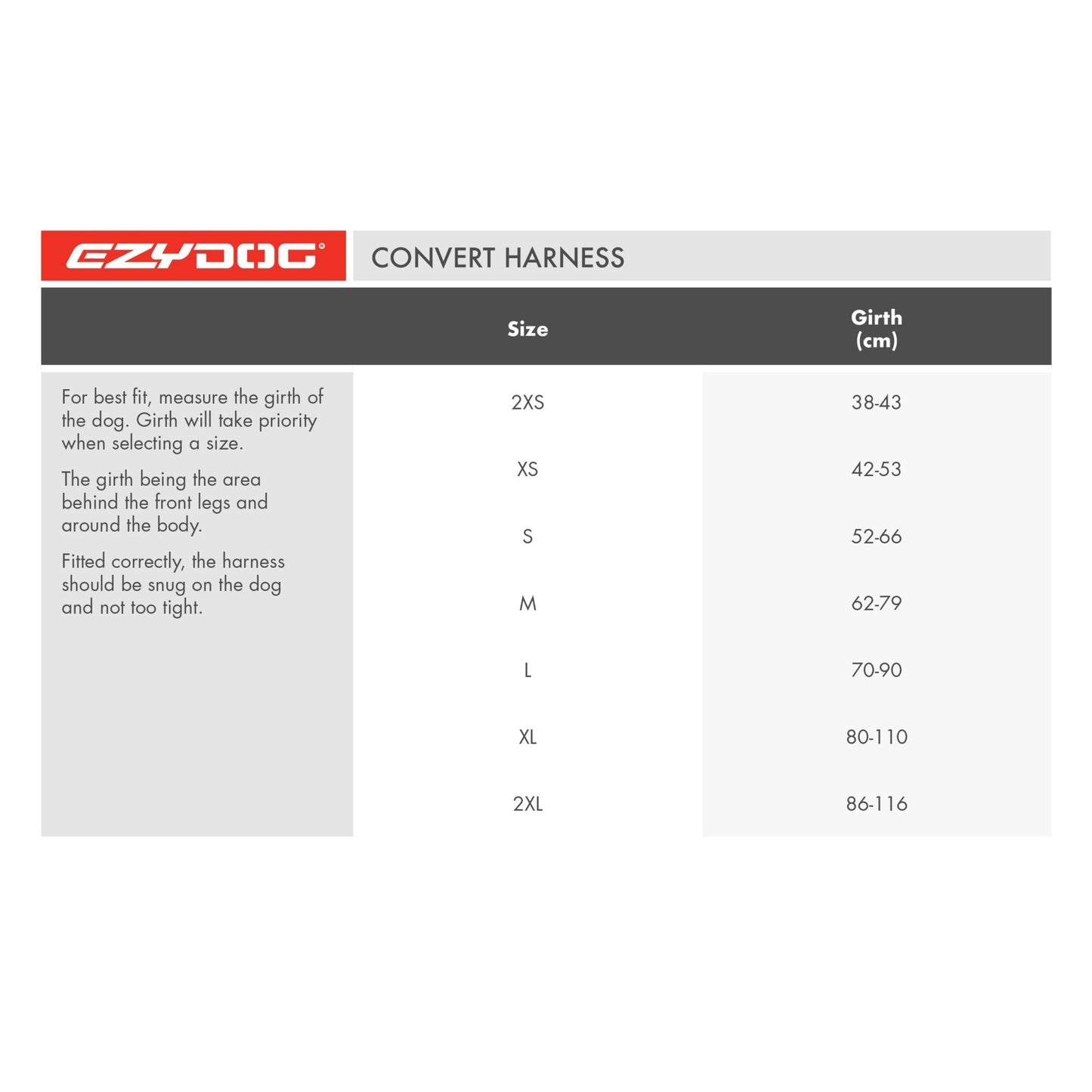 Ezydog Harness Convert Charcoal - Woonona Petfood & Produce