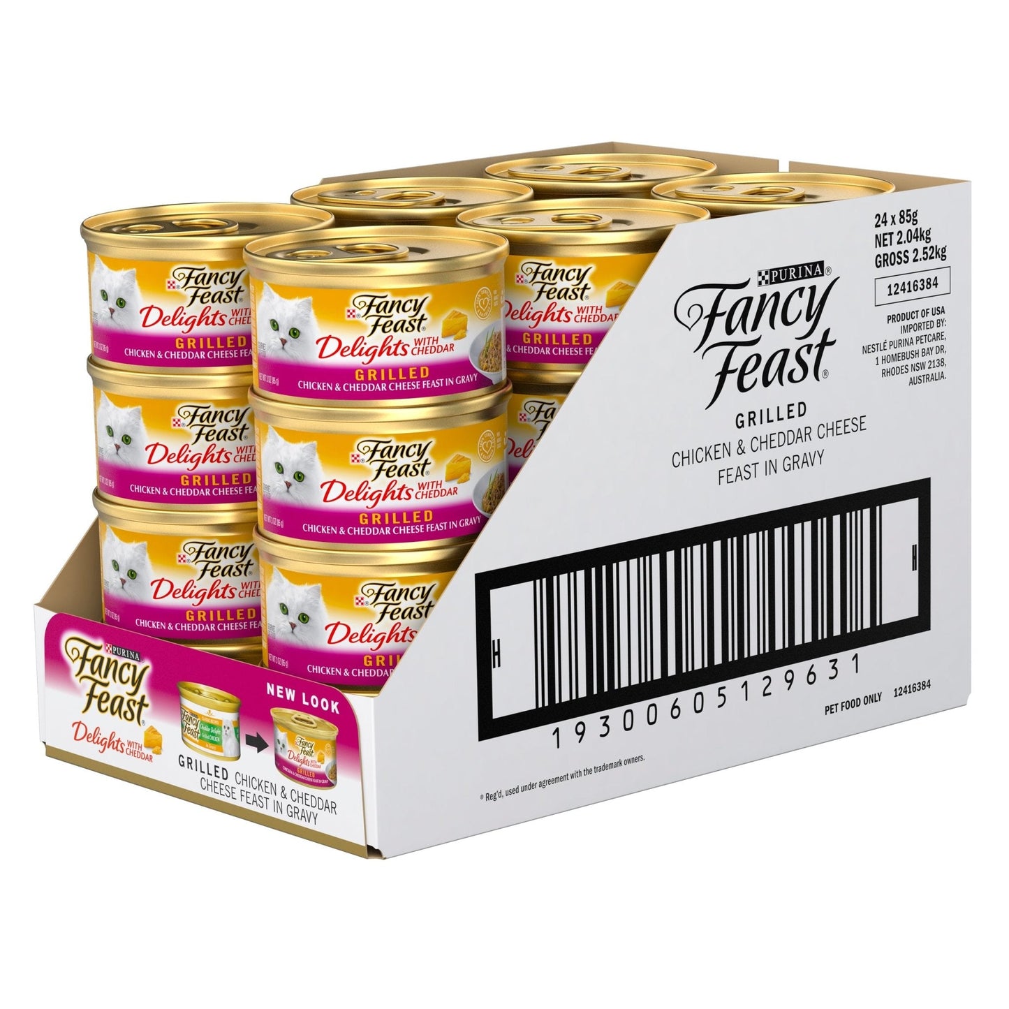 Fancy Feast Delights with Cheddar Grilled Chicken 24x85g - Woonona Petfood & Produce