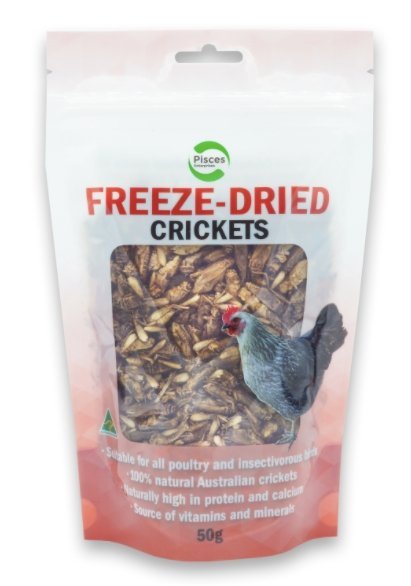 Freeze-Dried Crickets Pisces - Woonona Petfood & Produce