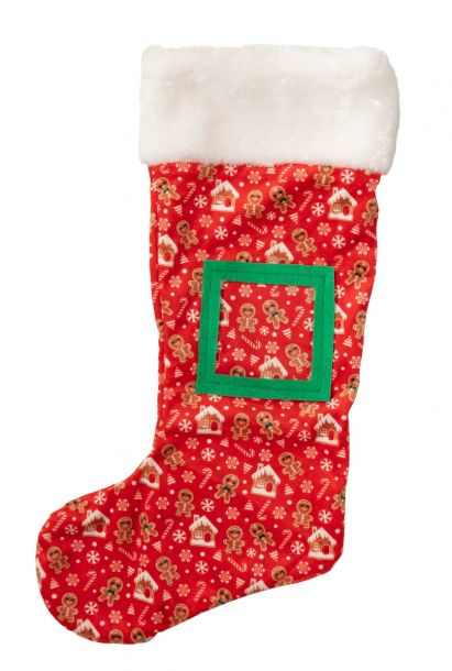 Fuzzyard Christmas Stocking Gingerbread Snowstorm Large - Woonona Petfood & Produce