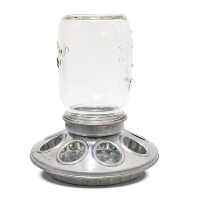 Galvanised Chicken Feeder With Glass Jar 1kg Bainbridge