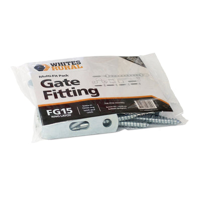 Gate Fitting FG15 Ring Latch Multi Fit Pack 13815 Whites
