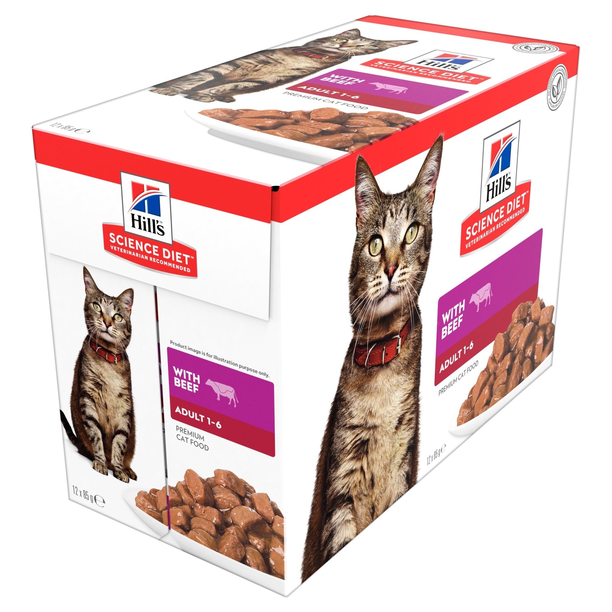Hill's Science Diet Adult Optimal Care Beef Cat Food pouches 12x85g - Woonona Petfood & Produce