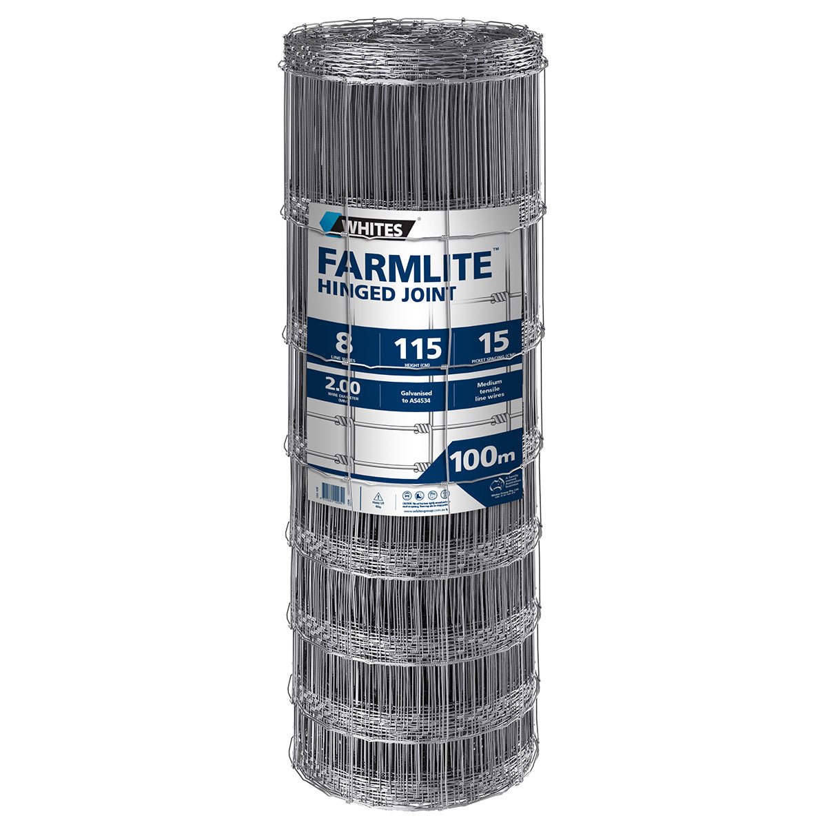 Hinge Joint Farmlite 8/115/15 100m Whites - Woonona Petfood & Produce