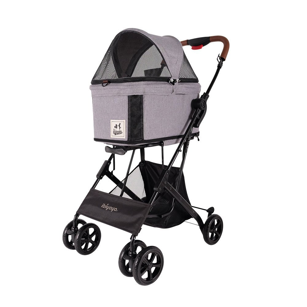 Ibiyaya Travois Tri-fold Pet Travel Stroller Nimbus Gray - Woonona Petfood & Produce