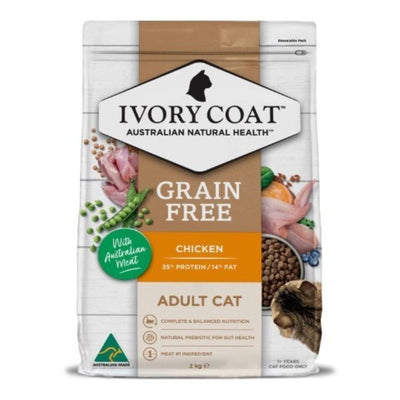 Ivory Coat Grain Free Dry Cat Food Adult Chicken 2kg - Woonona Petfood & Produce