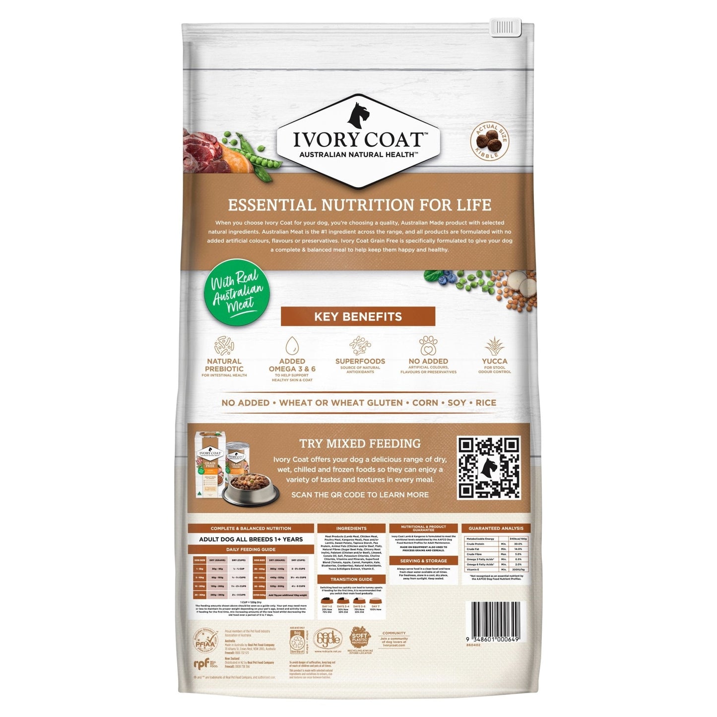 Ivory Coat Grain Free Dry Dog Food Lamb & Kangaroo - Woonona Petfood & Produce