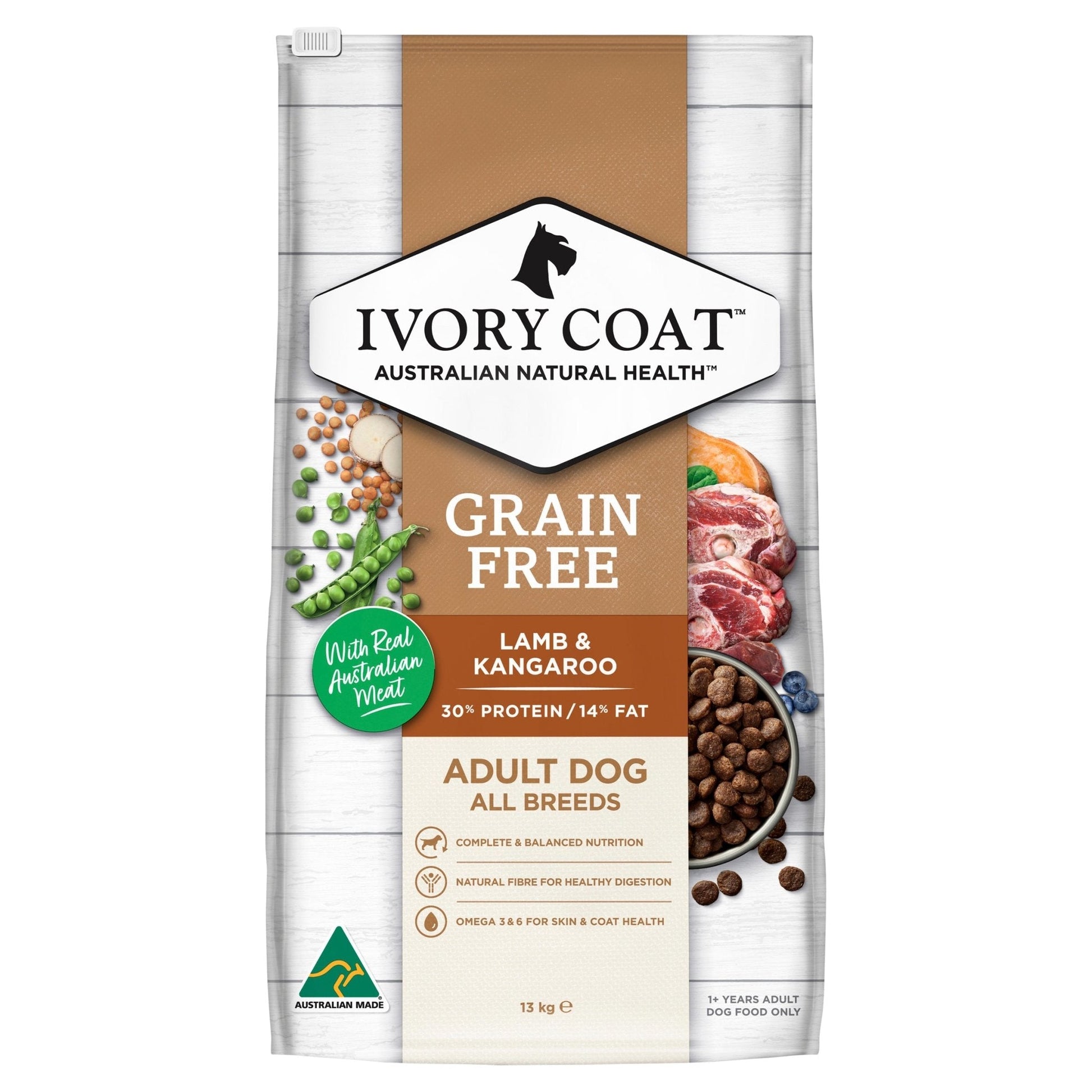 Ivory Coat Grain Free Dry Dog Food Lamb & Kangaroo - Woonona Petfood & Produce