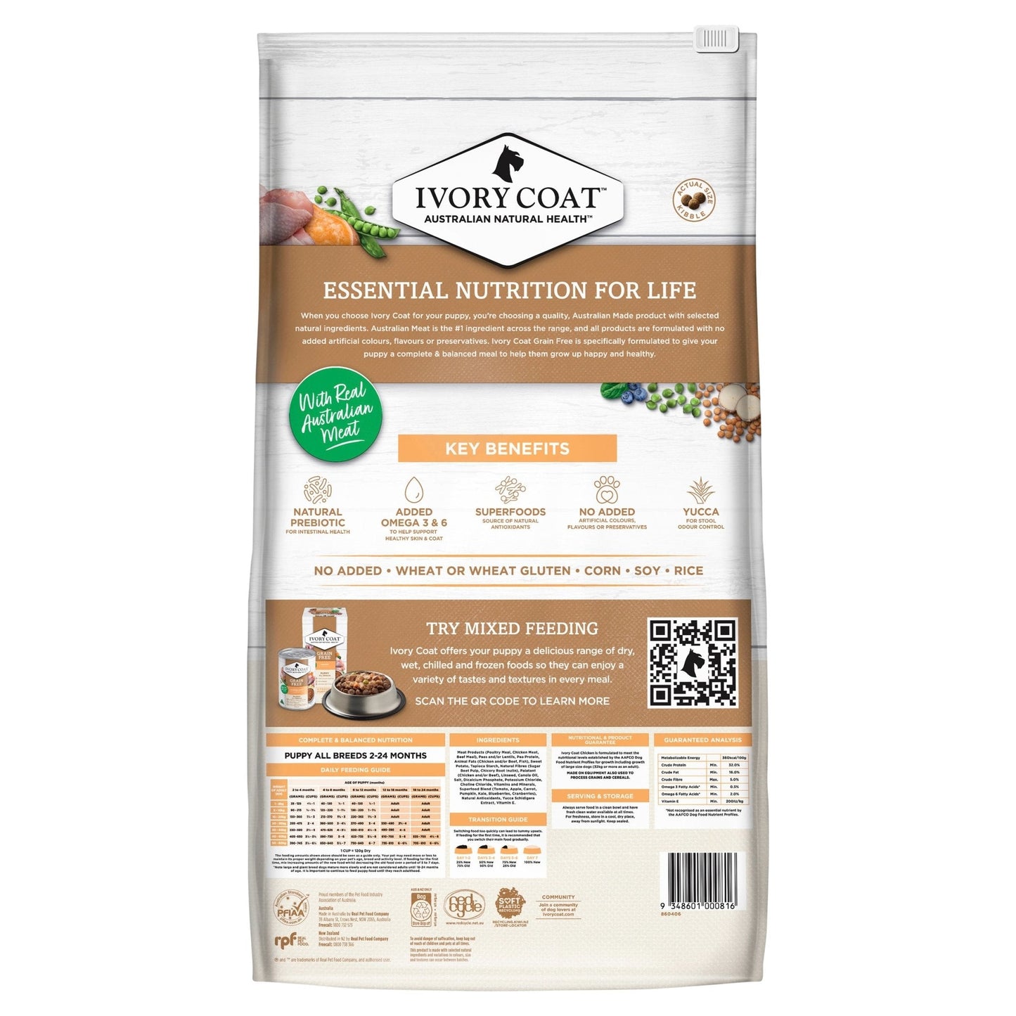 Ivory Coat Grain Free Dry Dog Food Puppy Chicken - Woonona Petfood & Produce