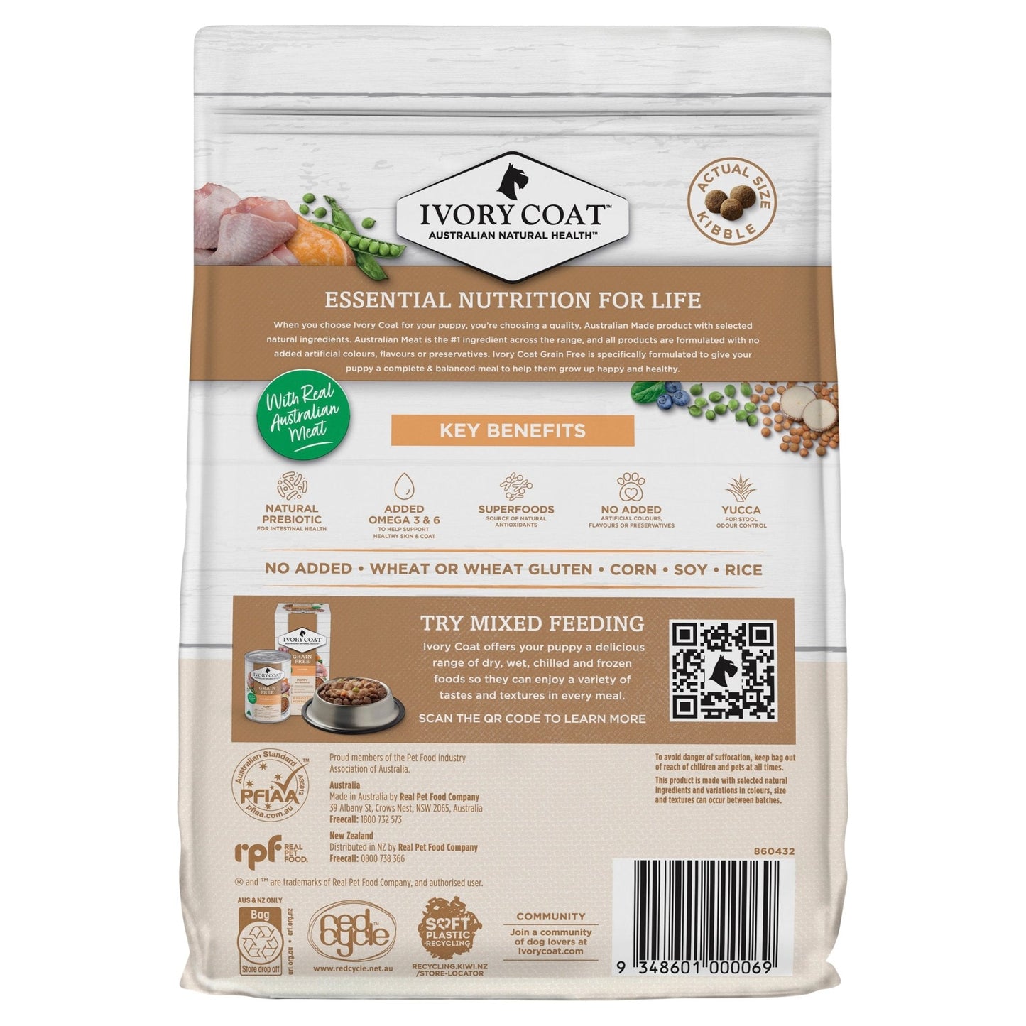 Ivory Coat Grain Free Dry Dog Food Puppy Chicken - Woonona Petfood & Produce