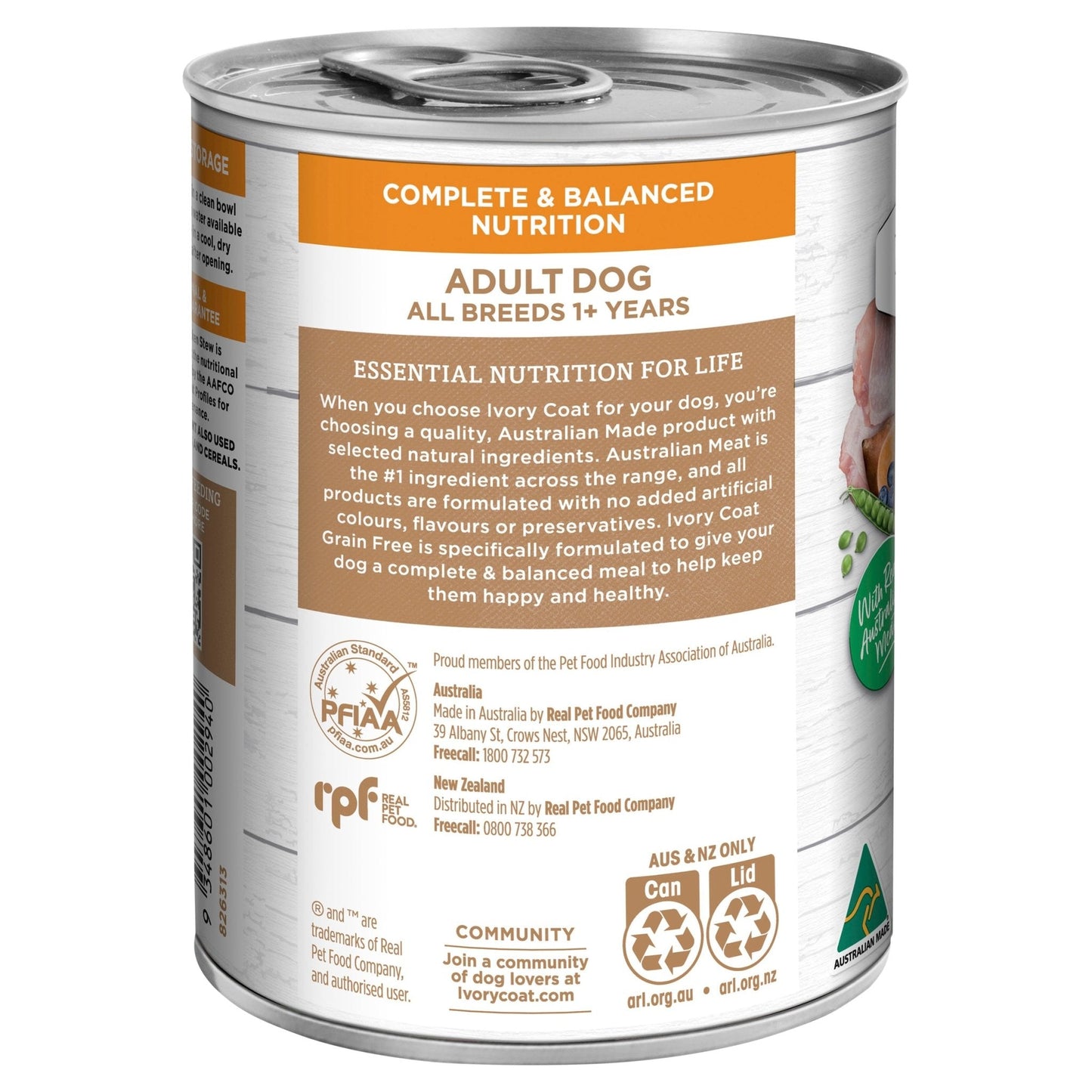 Ivory Coat Grain Free Wet Dog Food Chicken Stew 400g Can - Woonona Petfood & Produce