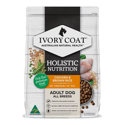 Ivory Coat Holistic Nutrition Dry Dog Food Adult Chicken & Brown Rice 20kg - Woonona Petfood & Produce