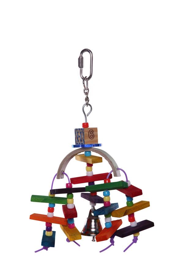 Kazoo Bird Toy Natural Wooden Rainbow Small - Woonona Petfood & Produce