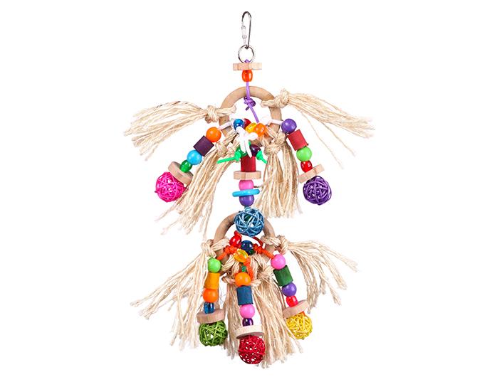 Kazoo Bird Toy With Sisal & Balls Large - Woonona Petfood & Produce