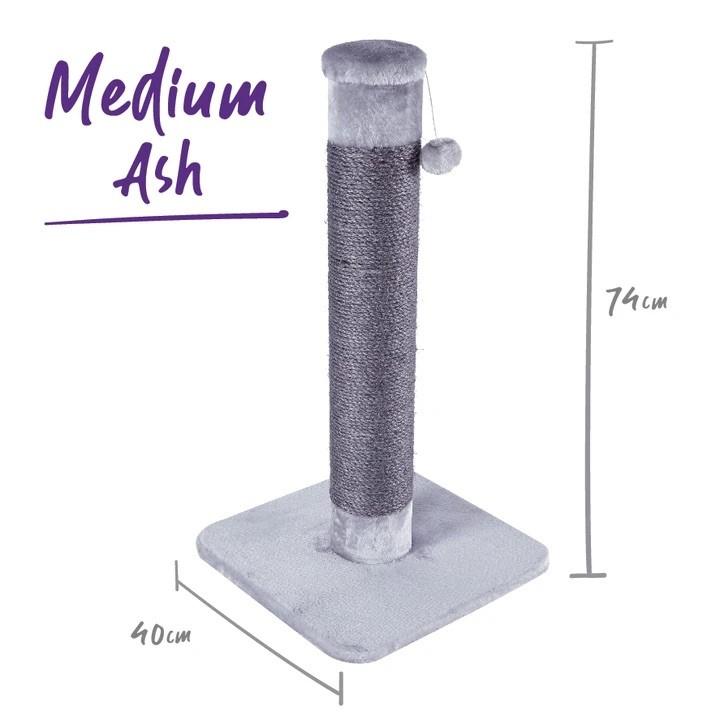 Kazoo Cat Scratch Post Ash Plush - Woonona Petfood & Produce